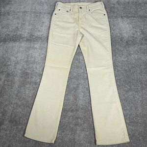 VTG Levi's 505 Pants Juniors 5 Beige Corduroy Regular Fit Straight Fit USA Made
